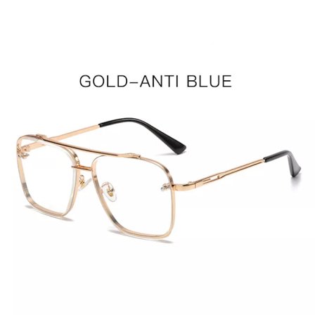 Nya Mode Fyrkantiga Solglasögon Män Lyxmärke Designer Metall Solglasögon 2022 Vintage Pilot Shades Glasögon Oculos De Sol