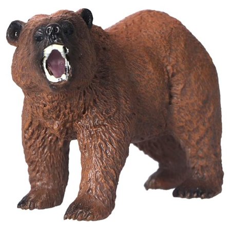 Bjørn leketøy figurer sett modell plast simulert jungel dyr action figurer modell for 3+ gutter jenter barn småbarn brun bjørn