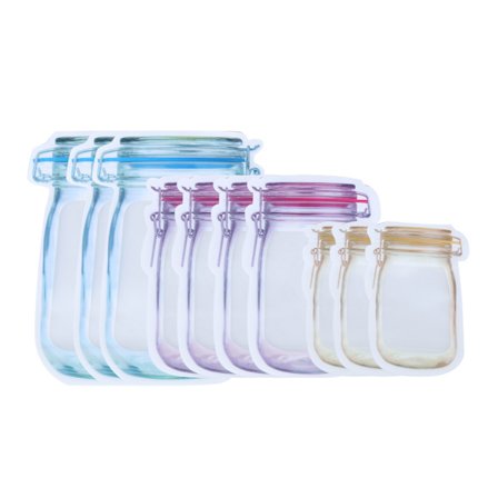 Forseglingslynlåspose Genanvendelige Bærbare Madopbevaringsposer Snack Lynlåsposer (#3 3 stk. L 4 stk. m 3 stk. S)