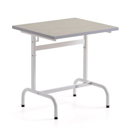 School desk 180, sound-absorbing linoleum, white/grey