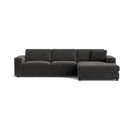 Oasis Chaiselongue-Sofa, rechts in Genesis Anthrazit, einfarbig, modernes Design, hoher Sitzkomfort, 79cm Höhe, bequemes Ecksofa für Heim.