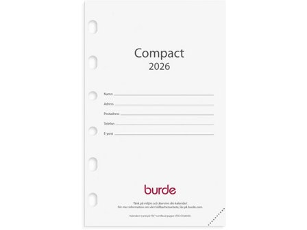 Burde Compact kalendersats 2026 - Lyreco - Almanackor och kalendrar - Systemkalendrar - Compact
