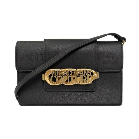 Versace Jeans Couture, Shoulder bag with logo Zwart, Dames, Maat:ONE Size,leer