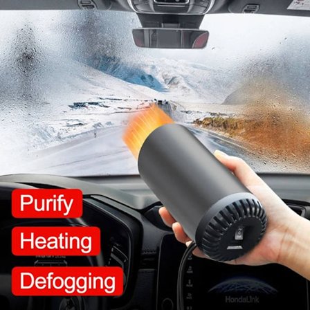 2 i 1 Varmeblæser 12V 150W Elektrisk Varmelegeme Luftrenser Køleblæser Plugin Tørretumbler Afrimer til Hjemmebilforsyninger