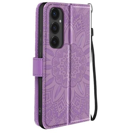 Étui Folio - Mandala - Galaxy S24 FE - Komplet Beskyttelse - Video Støtte - Violet Riem