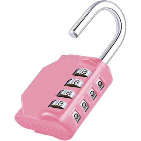 Kombinationslås, 4-cifret kombinationshængelås til udendørs brug, skolelås, gymnasiehængelås (pink)
