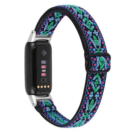 Fitbit Luxe klockarmband i elastisk nylon - Blå / Blå