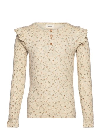 Nmfthida Ls Slim Top Lil T-shirts Long-sleeved T-shirts Beige Lil'Atelier*Betinget Tilbud