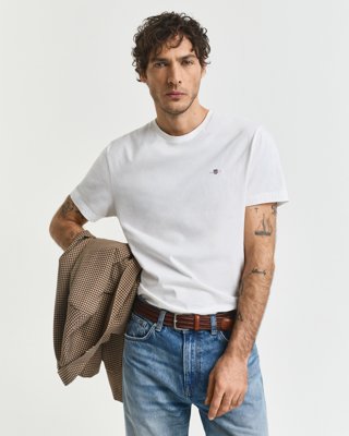 GANT - Klassisk t-skjorte i regular-fit til herre white