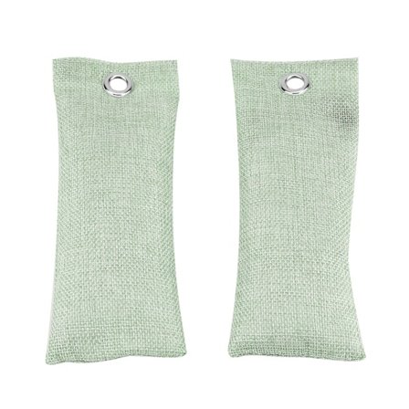 2 poser bambus trækul hjem bil luftrenser aktivt kul sko deodorant taske (lys grøn)