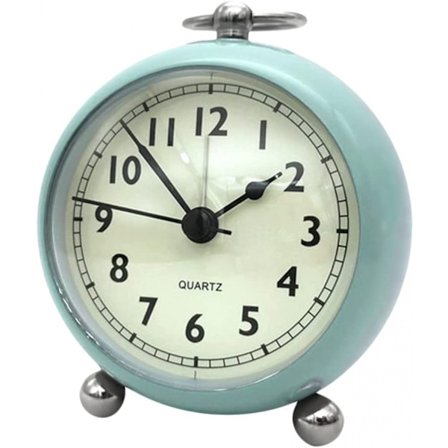 Analog väckarklocka, kvartsur, nattlampa, batteridriven, bordsklocka, tyst, blå