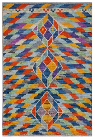 Handgeknüpft Moroccan Berber - Afghanistan 93X140 Dunkelgrau/Dunkelblau
