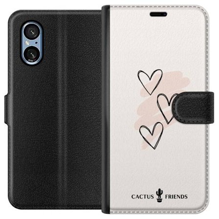 Yhteensopiva Lompakkokotelo Sony Sony Xperia 10 VI Cactus and Friends - Soft Romance Sketch