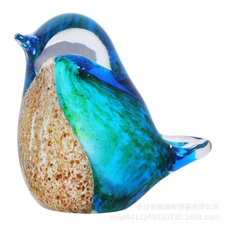 Håndlaget glass fugl blåst glass deocr fuglefigur