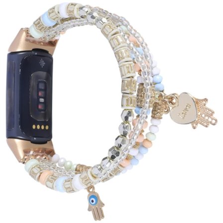 För Fitbit Charge 5 Palm Bead Chain Watch Band