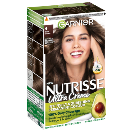 Garnier Nutrisse Permanent Nourishing Hair Color Nivå 3 Hårfärg Dam Brun ONESIZE