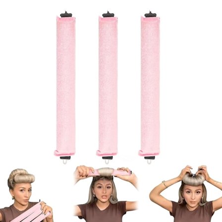 SBSGV 3-pak Varmløse Krøller Hårkrøller, Fleksible Satin Varmløse Lange Hårruller, Bløde DIY Bølge Hårruller Stylingværktøj til Langt Mellemlangt Hår 