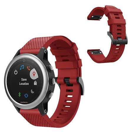 Stylish silicone watch band for Garmin Fenix 5S - Red