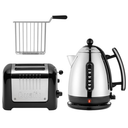 Dualit Vannkoker & brødrister 2 skiver + rist' - 'Rustfritt stål, sort