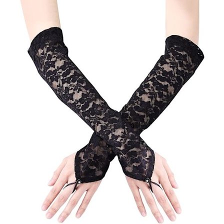 40cm mustat pitkät pitsihanskat naisille, hääkäsineet häihin