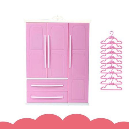 30cm barbie docka garderob, barnleksaker kläder möbler cabi