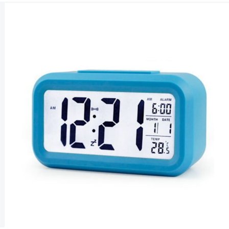 Digitaalinen herätyskello Digitaalinen herätyskello Hiljainen Taustavalaistu Sähköinen kello (Sininen englanninkielinen versio)