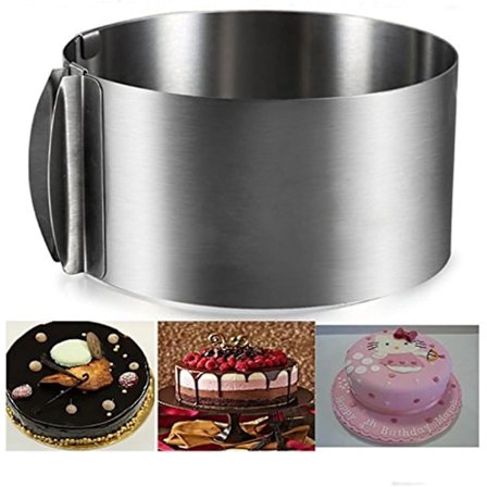 Kakeringer for baking, traktformet kakeringsform, justerbar 6-12 tommers rustfritt stål rund sl