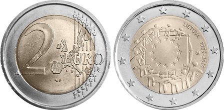 Litauen 2015 - 30-årsdagen for EU-flaget - 2 euro mønt