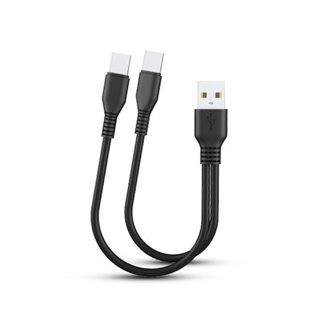 Ladekabel for to USB C-enheter, mobiltelefon, nettbrett, powerbank