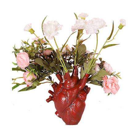 Anatomisk Hjerte Vase Blomster Hjerteformet Skulptur Harpiks