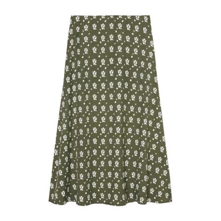 Marc O'Polo Flowing printed viscose Kjol grön, Dam, Dam, Storlek: 2XL