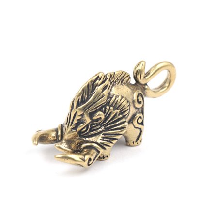 Ren koppar retro koppar vildsvin liten vildsvin nyckelring hänge mässing