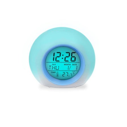 Blå naturlig ton [Barnens födelsedagspresent LED väckarklocka, c