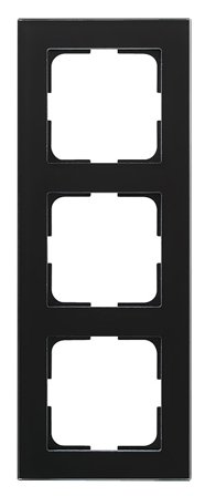 Elko Plus Option Kombinationsram glas, svart 3-fack, Strömbrytare & vägguttag