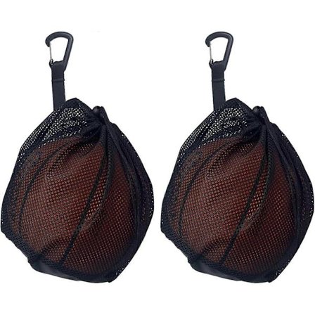 Boldnet, boldpose, 2-pak fodboldnet med snøre, foldbar net, kan rumme 1 bold, til opbevaring og transport af basketball, fodbolde og volleyball