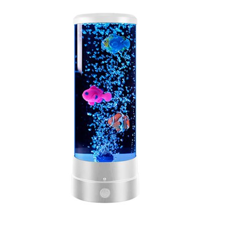Fantasy Fish LED fjernstyret lavalampe USB tilsluttet - hvid