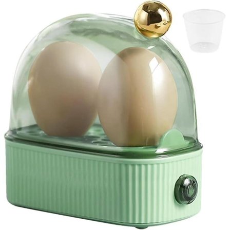 HK Elektrisk eggkoker - Kompakt dampkoker for 2 egg, koker myke, medium og harde - Beste eggkokeren