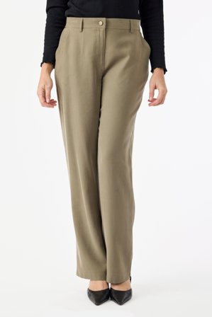 SIGNATURE - Bukser - Khaki - Vidde Ben - Elastik i Taljen