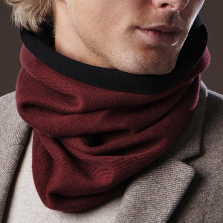 Sciarpa scaldacollo Fonz Infinity reversibile nera e bordeaux per uomini - Sciarpe invernali