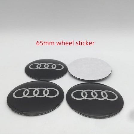 3D-klistremerker for Audi hjulnav senterkopp merke deksler styling dekaler biltilbehør emblem 65mm 4 stk