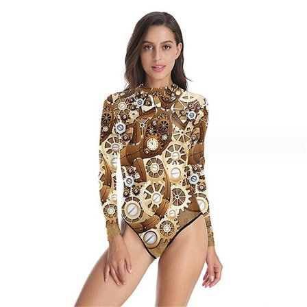 Naisten kiiltävä metallinen trikoopusero pitkähihainen metallinen body