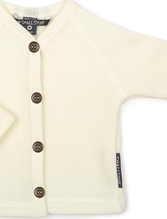 Cardigan, Merino Wool W. Buttons, Offwhite Tops Knitwear Cardigans Cream Smallstuff