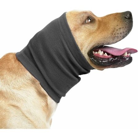 2 Hundöronmuffar och halsvärmare (M + L, grå)