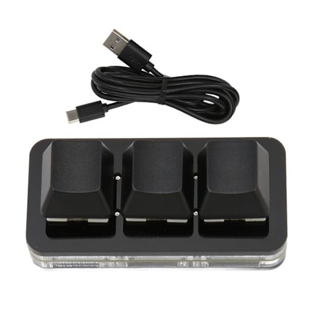 USB 3-tasters Mini Tastatur RGB LED Bakgrunnsbelysning Støtter Hot Swap OSU HID Makro Programmering Tastatur for Windows for OS X for Linux Svart