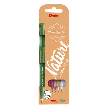 Pentel Brush Sign Pen 4er-Set Nature
