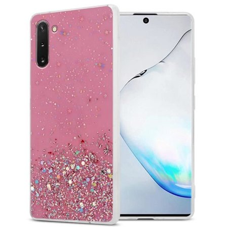 Fodral till Samsung Galaxy NOTE 10 Fodral i rosa med glitterfodral Skyddande silikon TPU Glitter paljetter