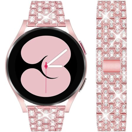 Armband för Samsung Galaxy Watch 7/6/5/4 20mm Bling Diamant Metall Ersättningsarmband för Kvinnor och Män