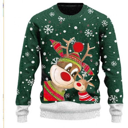 Jouluneulepusero miehille, 3D-digitaaliprintti, pyöreä pääntie, syksy-/talvivaatteet - EL3320 - Koko 6XL