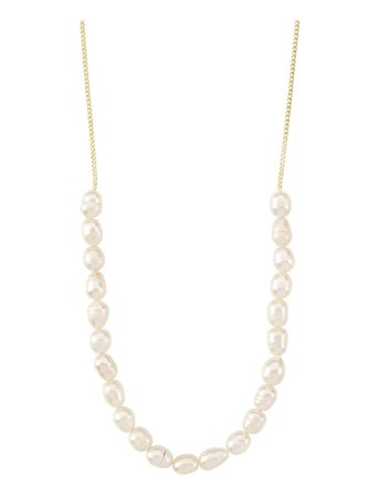 Berthe Pearl Necklace Gold-Plated Gold Pilgrim