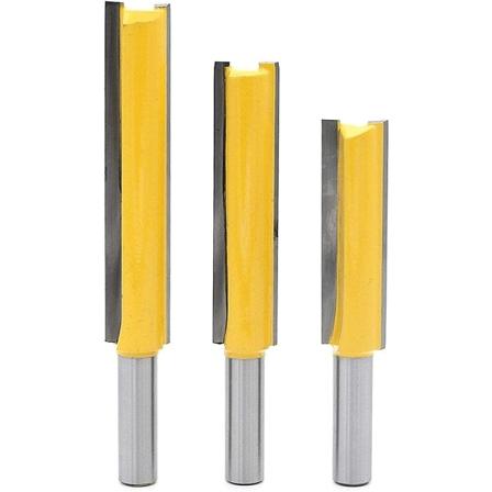 3 st 8 mm skaft Extra långa ändfräsar, träbearbetade ändfräsar-WELLNGS